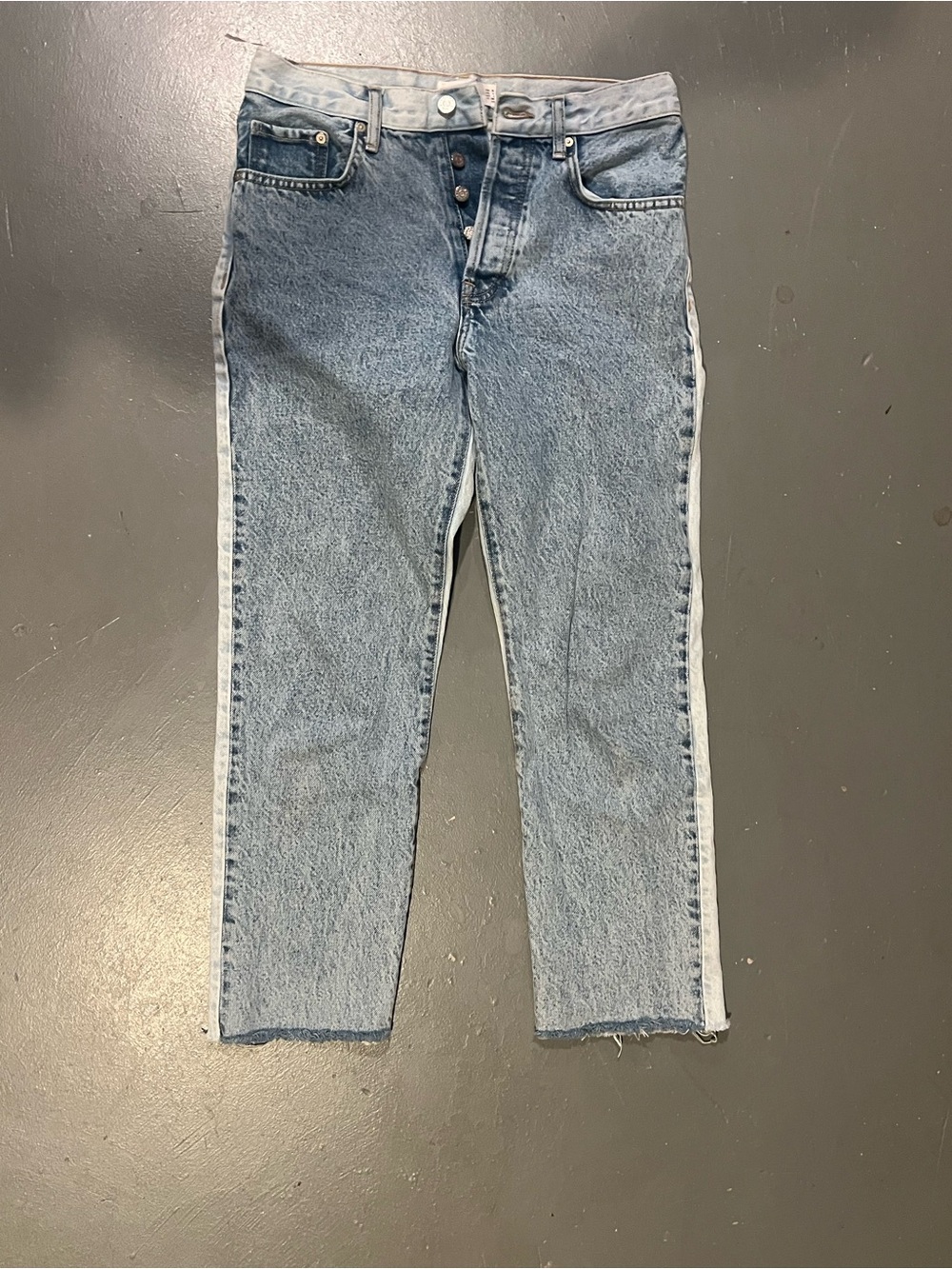 Mango Women's two-tone Straight-Leg Jeans